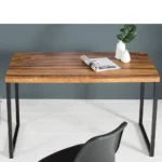 Superb Amazing Solid Wood Table | Bench With Square Iron Leg | Solid Wood end Table - Image 4