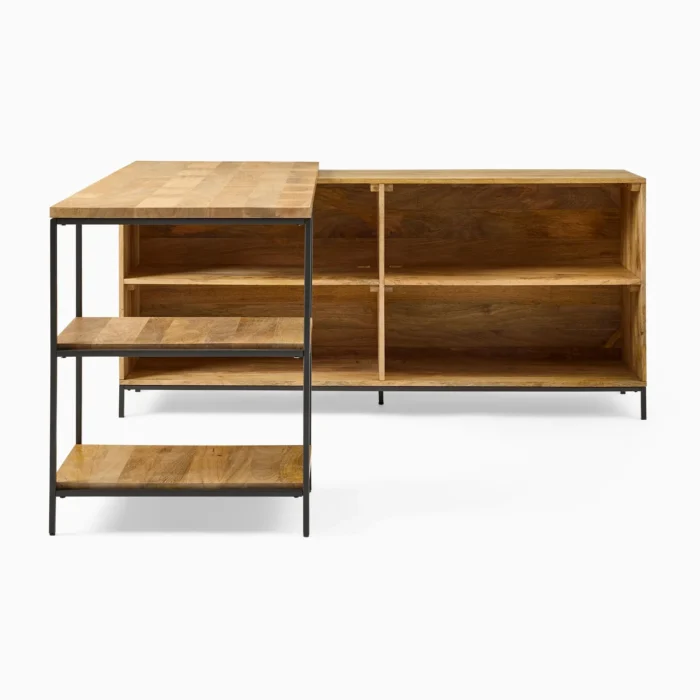 Industrial-Modular-Desk-4 Priti Industrial Storage Modular Desk with Open Shelves Bookcase - Image 6
