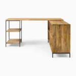 Priti Industrial Storage Modular Desk with Open Shelves Bookcase - Image 3