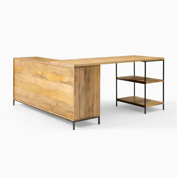 Industrial-Modular-Desk-6 Priti Industrial Storage Modular Desk with Open Shelves Bookcase - Image 2