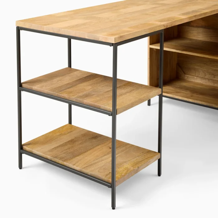 Industrial-Modular-Desk-7 Priti Industrial Storage Modular Desk with Open Shelves Bookcase - Image 5