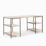 Priti Industrial Storage 3-Piece Modular Desk with Open Shelves - Image 4