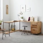 Priti Industrial Modular L-Shaped Desk and File Cabinet - Image 4