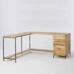 Priti Industrial Modular L-Shaped Desk and File Cabinet - Image 3