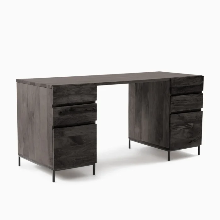 Priti Modular Desk 2 File Cabinets with 4 Drawer - Image 7