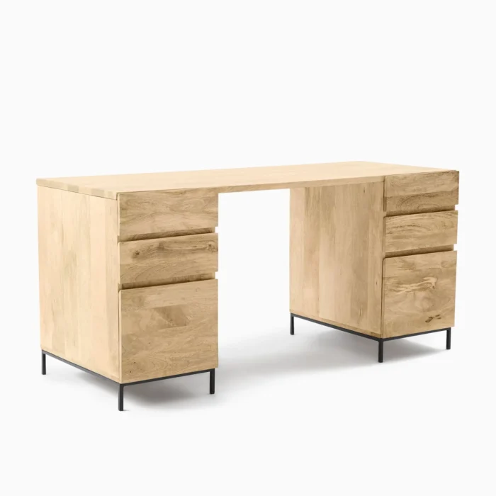 Priti Modular Desk 2 File Cabinets with 4 Drawer - Image 4