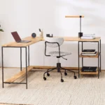 Priti Industrial Storage Modular L-Shaped Desk Open Shelves