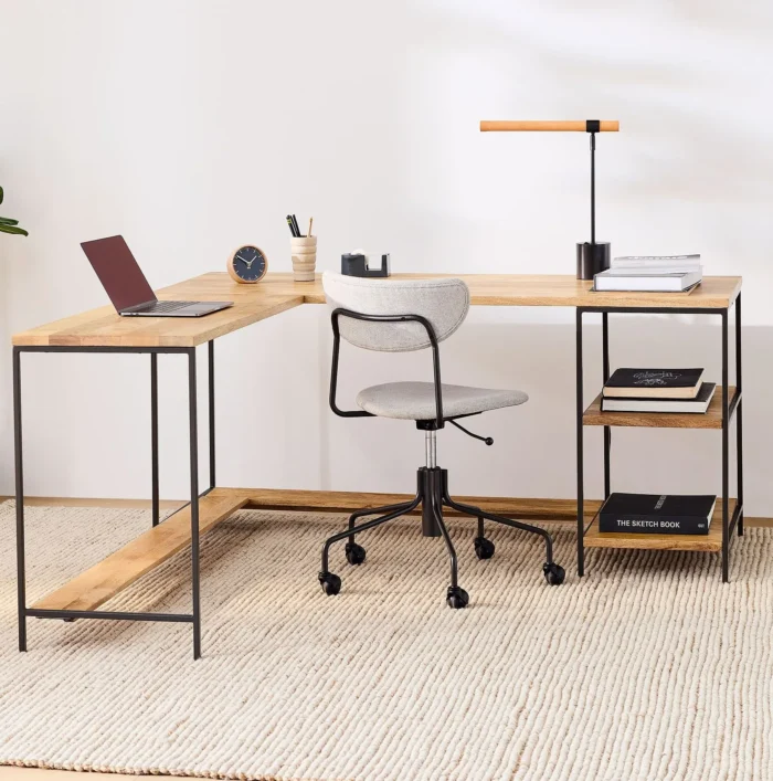 Modular-L-Shaped-Desk1 Priti Industrial Storage Modular L-Shaped Desk Open Shelves - Image 1