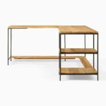 Priti Industrial Storage Modular L-Shaped Desk Open Shelves - Image 3