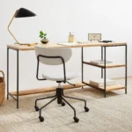Priti Industrial Storage 2-Piece Modular Desk Open Shelves
