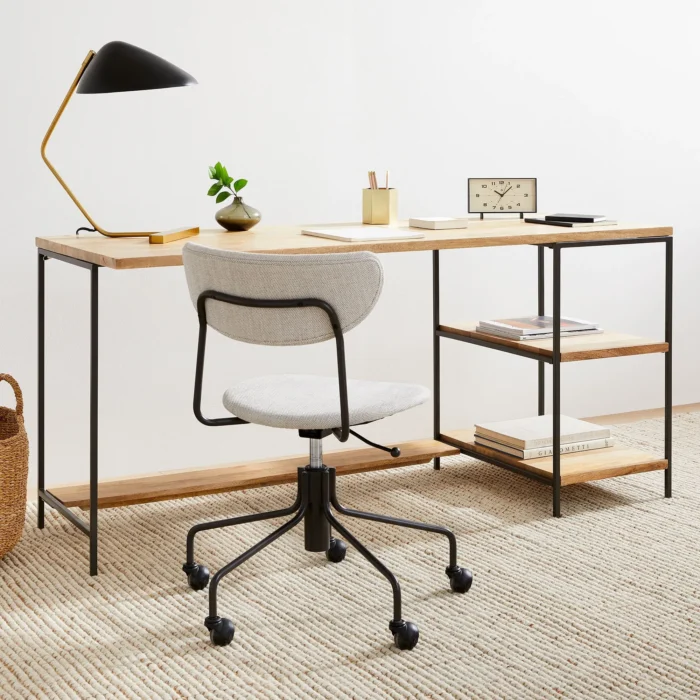 Modular-Storage-Desk-1 Priti Industrial Storage 2-Piece Modular Desk Open Shelves - Image 1