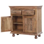 Kamelia Carved Wooden 2 Drawer Sideboard - Image 3