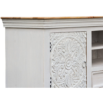 Traditional Carved Indian White TV Cabinet - Image 7