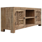 Boho Style Carved TV Cabinet - Image 2