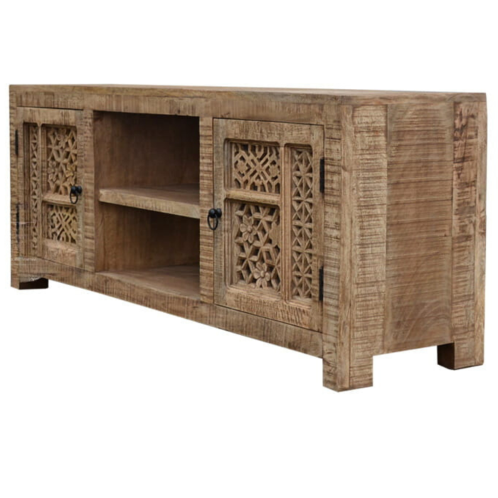 PRITI-TV-CABINET-BOHO-STYLE-CARVED4 Boho Style Carved TV Cabinet - Image 3