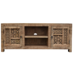 Boho Style Carved TV Cabinet - Image 4