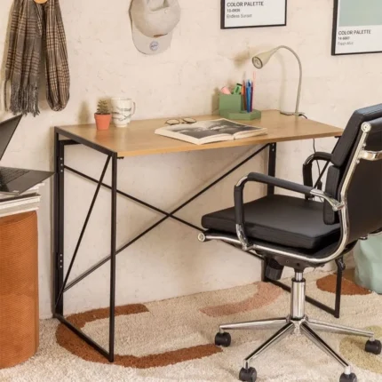 Multipurpose Engineered Wood Finish Small No-Assembly Foldable Computer Desk | Folding Laptop Table