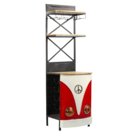 PRITI : VINTAGE BAR SHELF RED INDUSTRIAL STYLE