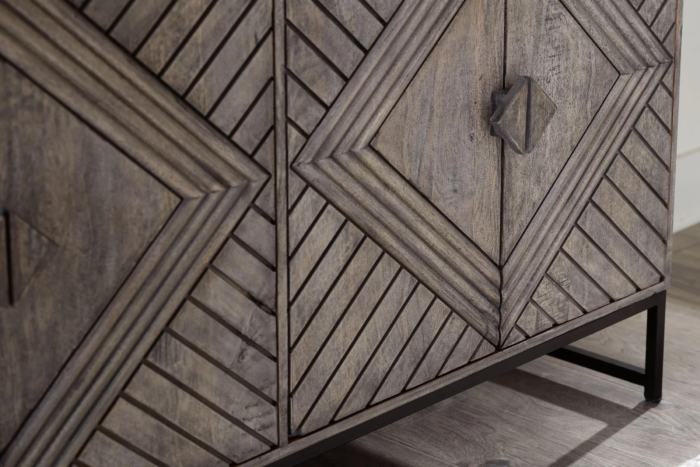 Treybrook Distressed Gray 4 Door Sideboard - Image 5