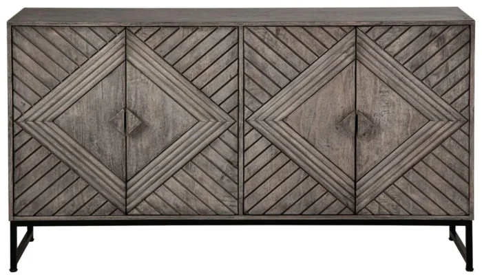 Treybrook Distressed Gray 4 Door Sideboard - Image 4