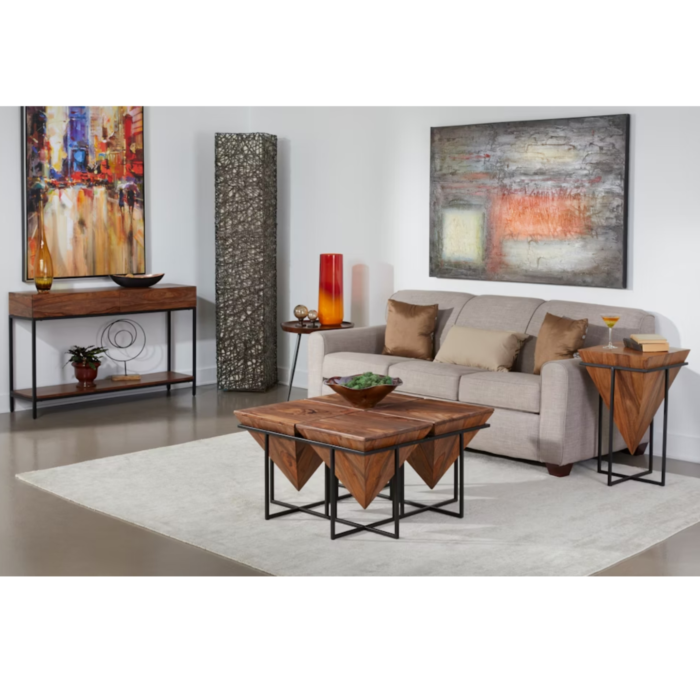 Mack Modern Wood Pyramid Coffee Table - Image 2