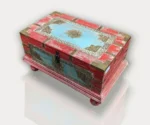 Priti Small Red Distressed Wooden Trunk