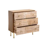 Tribal Carved 3 Drawer Chest Of Drawers - Image 4