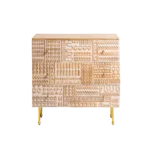 Tribal Carved 3 Drawer Chest Of Drawers - Image 5