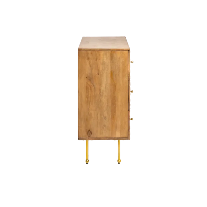 Tribal Carved 3 Drawer Chest Of Drawers - Image 9