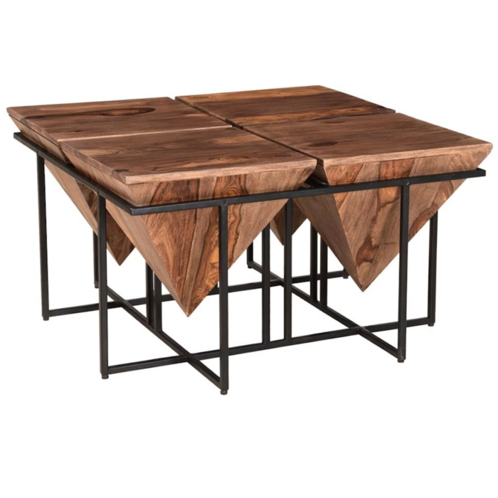 Mack Modern Wood Pyramid Coffee Table - Image 5