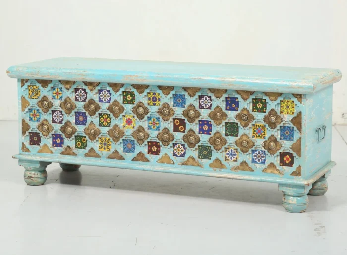 ddddxyz_clipdrop-enhance-scaled Priti brass fitted Maharaja Trunk - Image 2