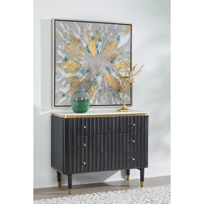 Carlyle Black Gold 3 Drawer Chest - Image 2