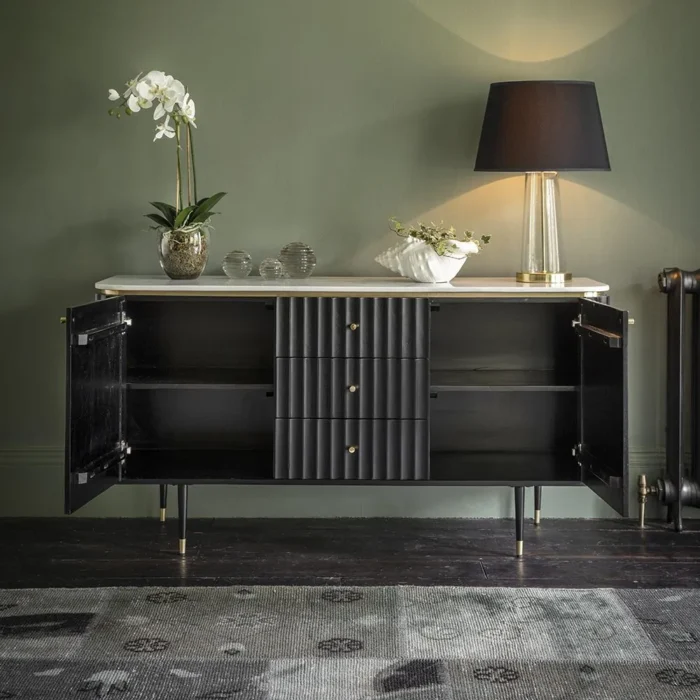 priti_day7 Flute Marble Sideboard Black - Image 3
