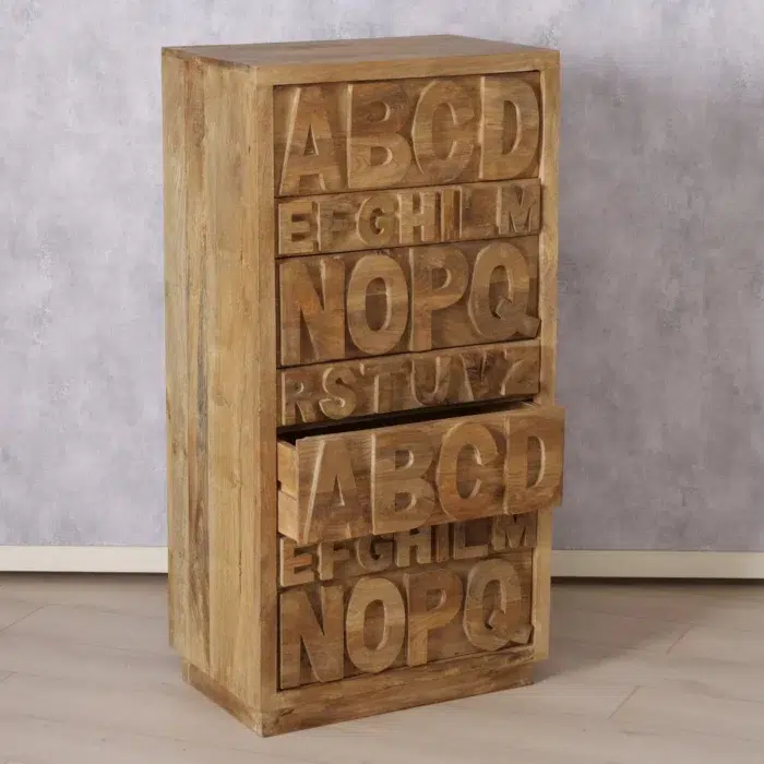 Tall ABC Engraved Chest Of Drawers - Image 2