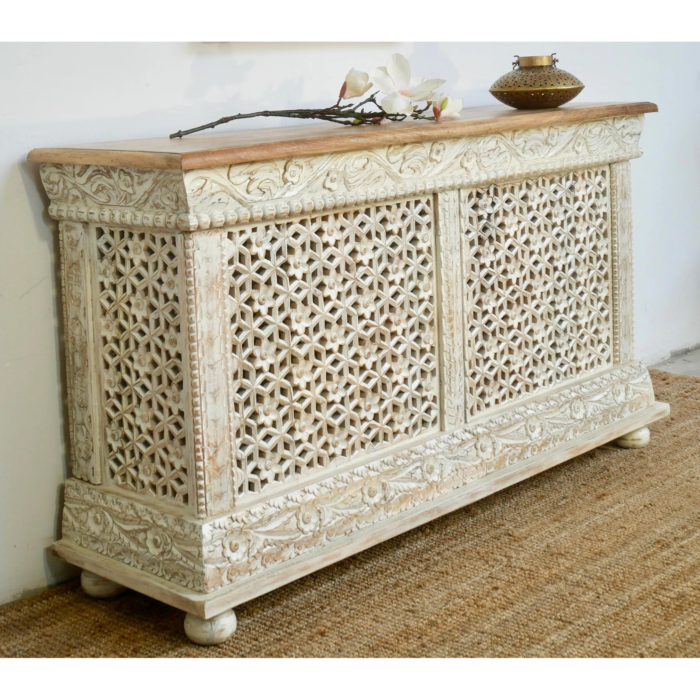 Riksha Carved Console Table - Image 2
