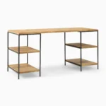 Priti Industrial Storage 3-Piece Modular Desk with Open Shelves - Image 2