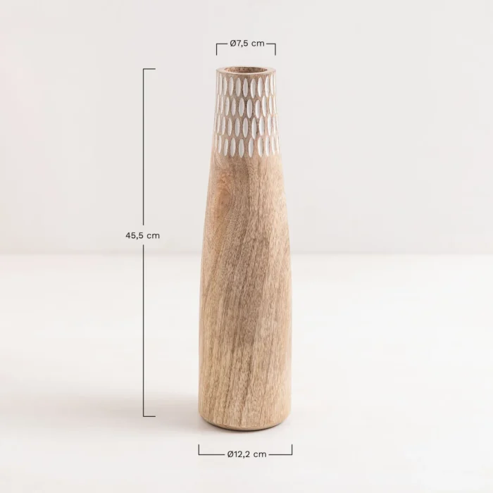 Vase In Mango Wood Natai - Image 4