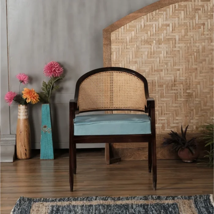 Arnecca Rattan Solid Wood Chair - Image 4