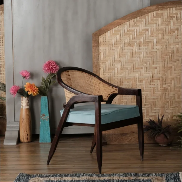 Arnecca Rattan Solid Wood Chair