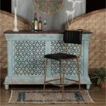 Arzua Iron Faux Leather Bar Chair - Image 5