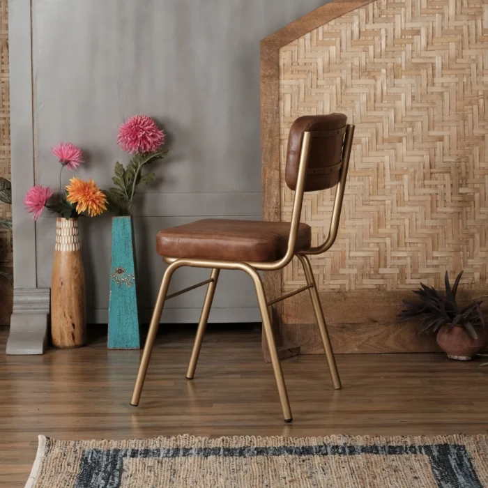 Saldana Iron Faux Leather Chair (Set of 2) - Image 2