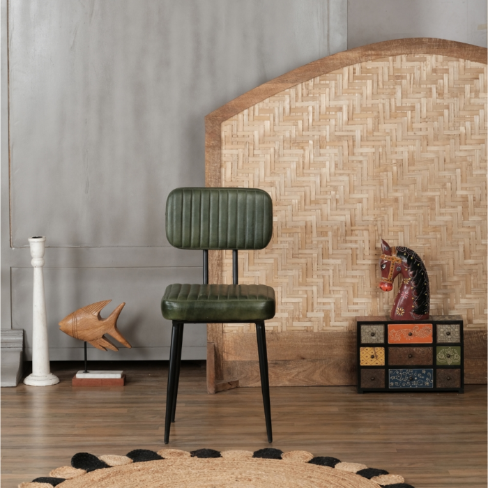 Grandas Iron Faux Leather Chair (Set of 2) - Image 3