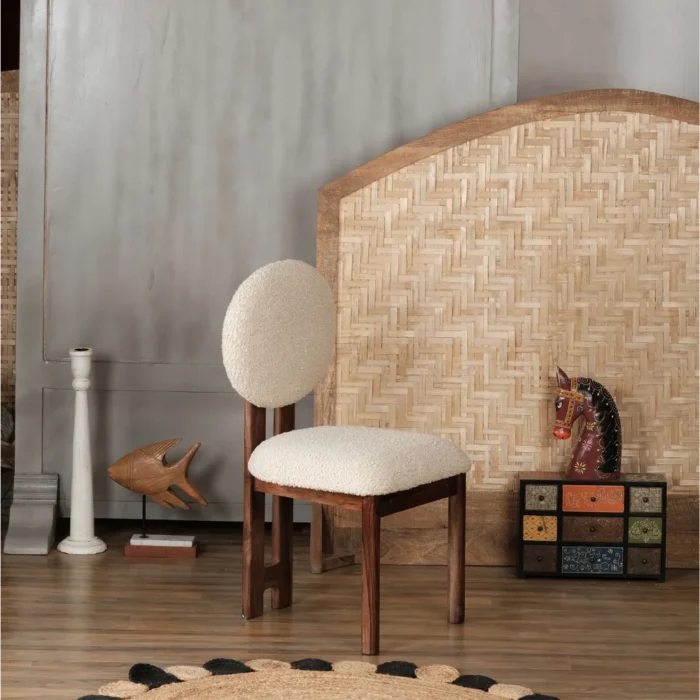 Valderas Solid Wood Boucle Chair