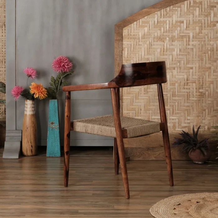 Arnedo Solid Wood Rope Chair - Image 2