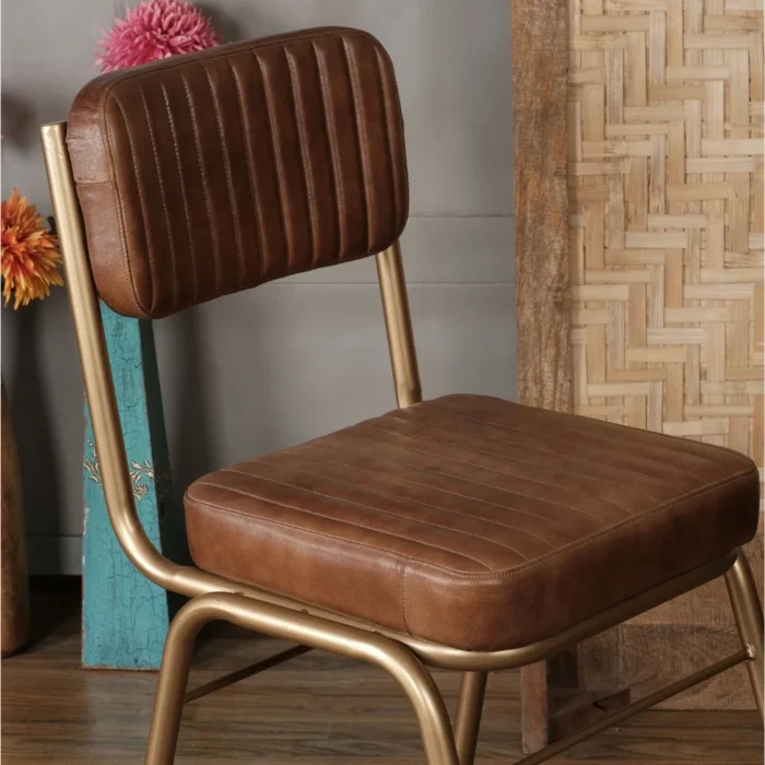 Saldana Iron Faux Leather Chair (Set of 2) - Image 4