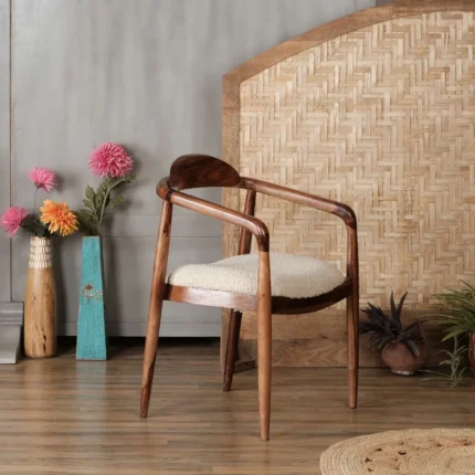 Corella Solid Wood Chair with Armrest