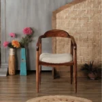 Corella Solid Wood Chair with Armrest - Image 4