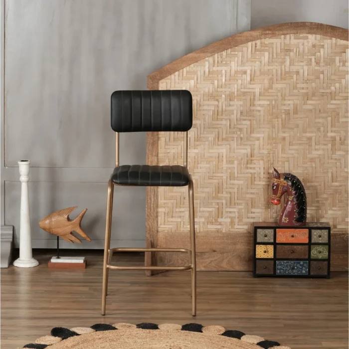 Arzua Iron Faux Leather Bar Chair - Image 4