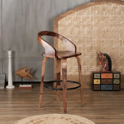 Gouveia Solid Wood High Bar Chair