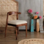 Beiscas Solid Wood Chair, Luxurious Wood Boucle Chair, Beiscas Boucle Wood Chair
